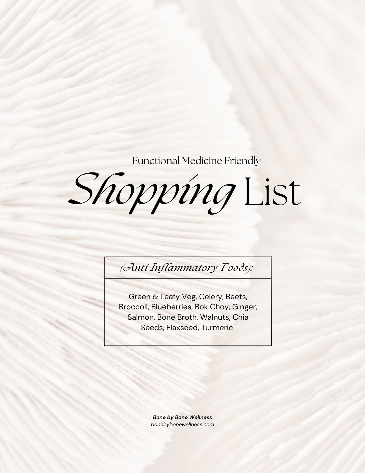 Functional Medicine Shopping List